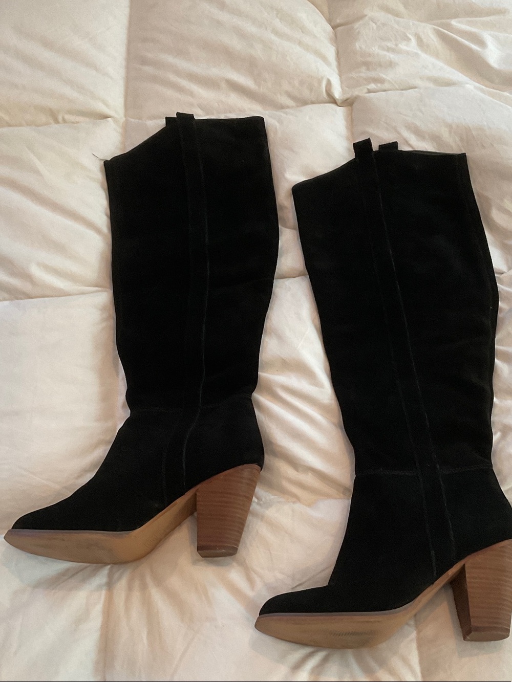 cleo Black Suede Over-the-Knee Block Heel Boots
